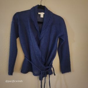 RARE! MOHAIR JILL STUART WRAP SWEATER BLUE SMALL         ☆